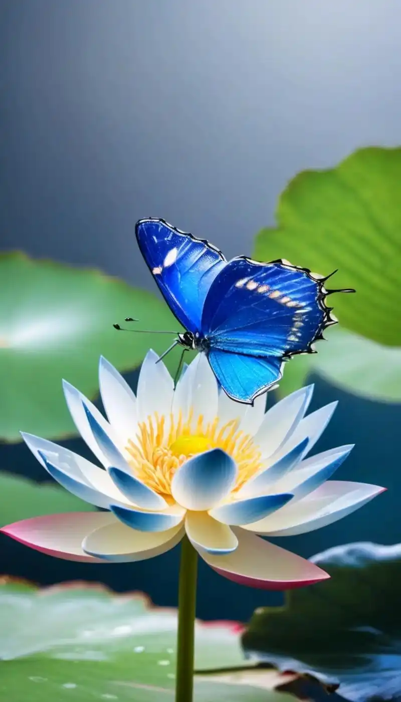 水墨画中的梦幻, 荷叶如舞,蝴蝶云翩, 想和你一起共赏这华丽 - 抖音