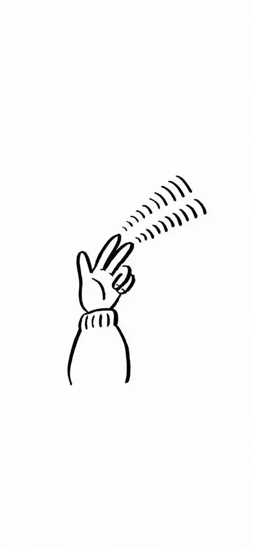 手机壁纸:白色简笔画简约线条壁纸,超可爱!