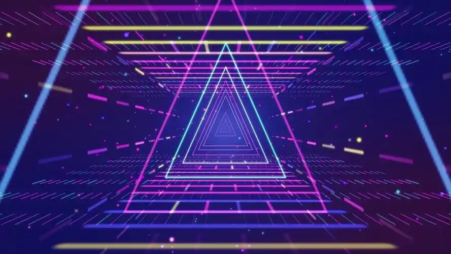 韩国舞蹈背景六一儿童节舞台背景4k霓虹灯光推进动感背景跳舞背景