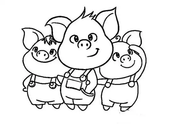 三只小猪图片简笔画 三只小猪图片简笔画可爱