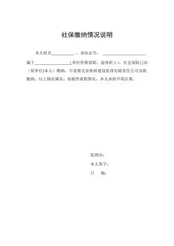社保缴纳情况说明