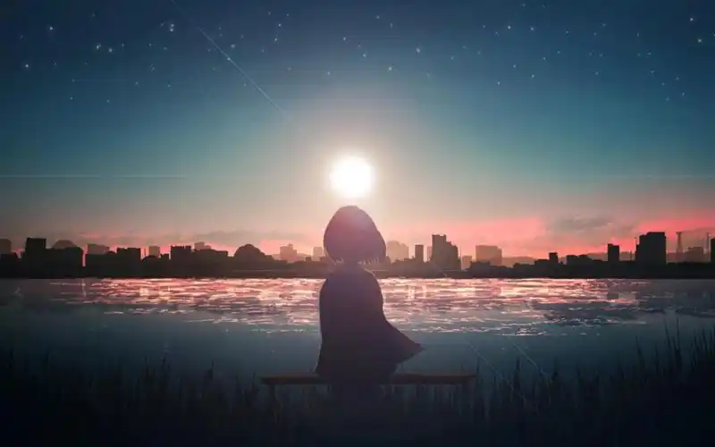 动漫世界中的孤独背影,动漫人物-回车桌面