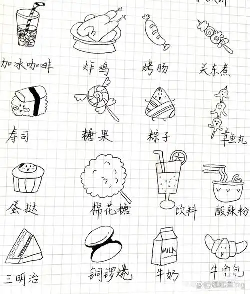 小零食简笔画 看起来很诱人呢