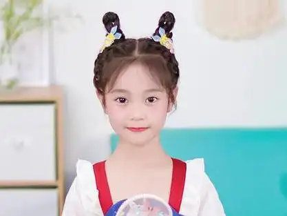 中秋就这样给女儿梳头吧~#中秋发型 #汉服发型#古风编发  #儿童编发