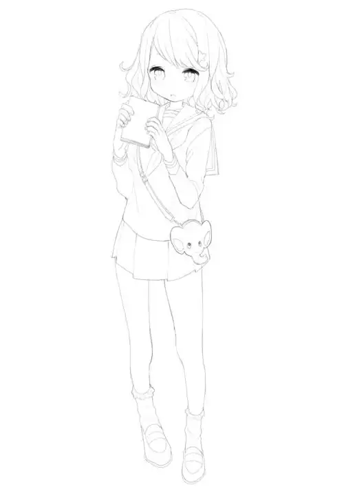 线稿#漫画卡通人物绘画 平面 灵感 素材 二次元