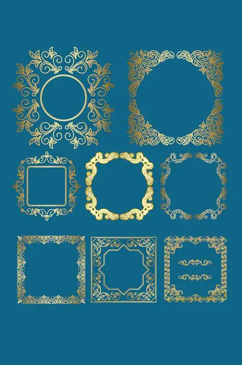 金色花边花纹图片-金色花边花纹素材下载-众图网