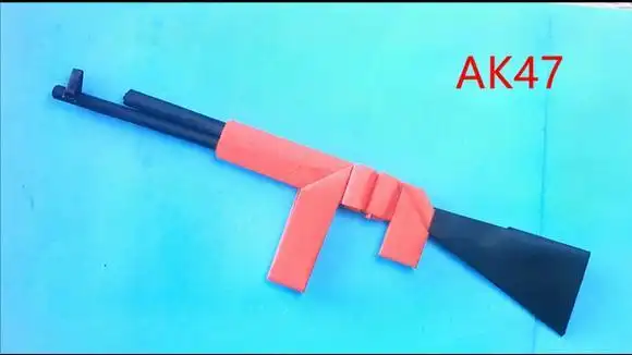暑假给小朋友折把ak47纸枪模型,非常帅气做法简单,手工折纸-生活视频