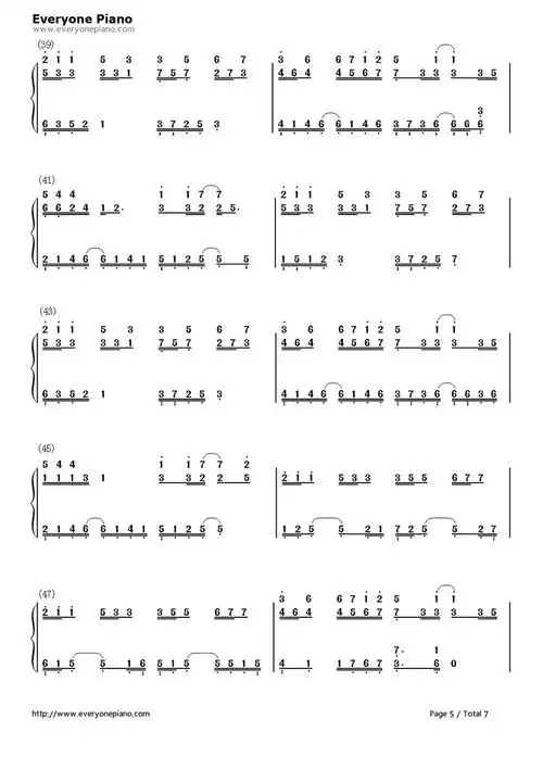 慢慢等钢琴简谱-数字双手-韦礼安5