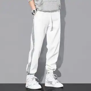 白色运动裤子男韩版潮流抽绳束脚卫裤