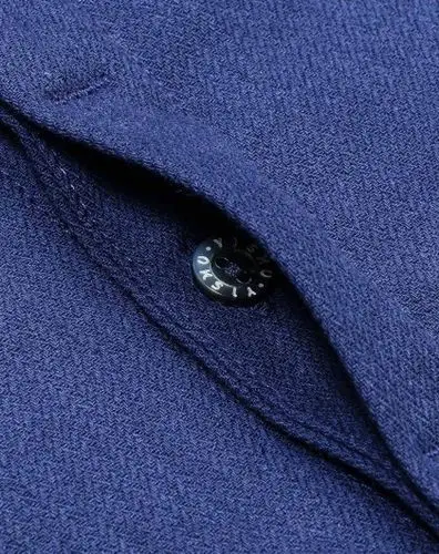 男士黛蓝色中式纯色圆领衬衣