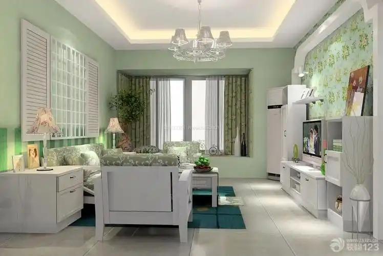 田园风格96平米三室两厅室内客厅设计图片_装信通网效果图