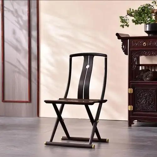 名佳红木家具条纹乌木折叠实木交椅便捷钓鱼椅子交椅