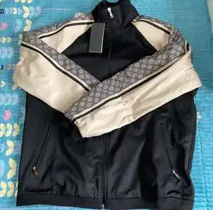 gucci 拼接复古棒球服经典夹克外套送礼推荐 男女同款 黑