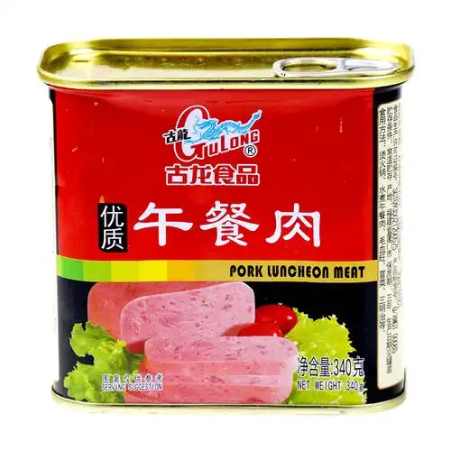 厦门古龙午餐肉罐头340g*5罐优质即食猪肉方便速食火腿整箱多规格