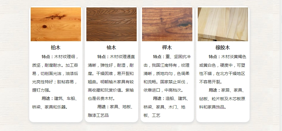 木材的种类和用途