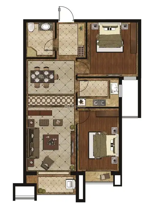 景瑞望府二居室户型图该商户其他案例同户型同风格同价格更多 >家居
