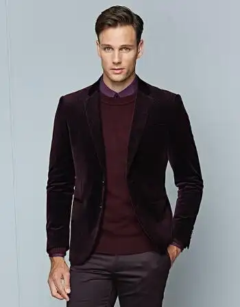 花花公子贵宾pusite 西服男2017新款男士商务休闲修身西装两粒单排扣