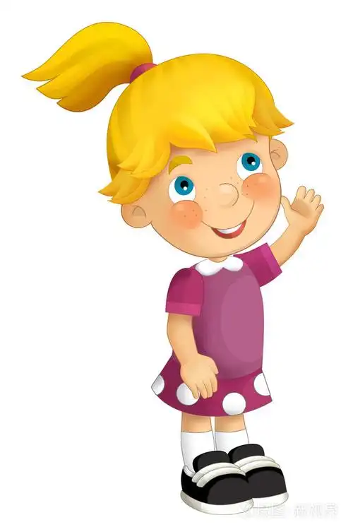 卡通儿童站有乐趣孤立