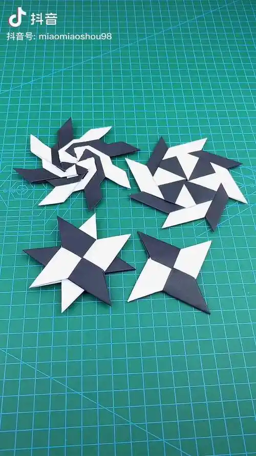 暗蔵玄机的两面四角纸飞镖手工折纸手工diy折纸飞镖qq星燃烧吧小脑瓜