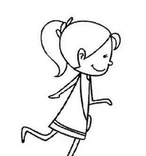 头发女孩子侧脸简笔画向右长头发戴眼镜的女生简可爱小女孩简笔画女生