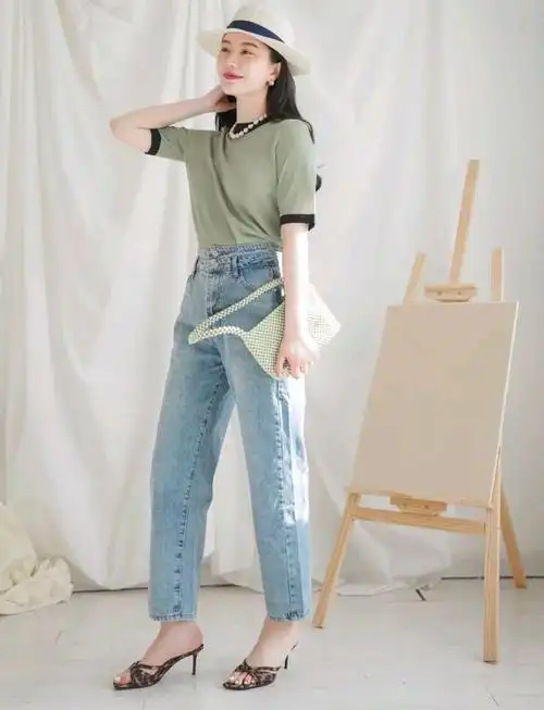 夏季穿牛仔裤时,选对这4个颜色,3种版型,穿得才够美!