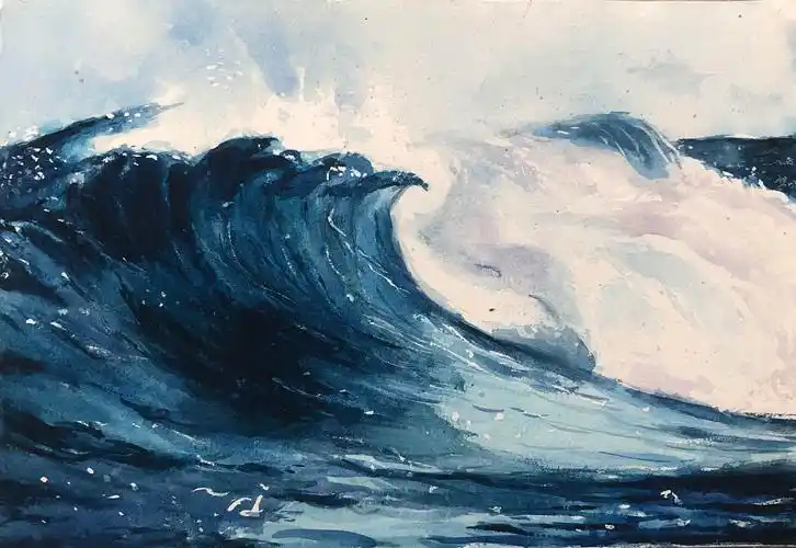 海浪打起来的浪花 16k