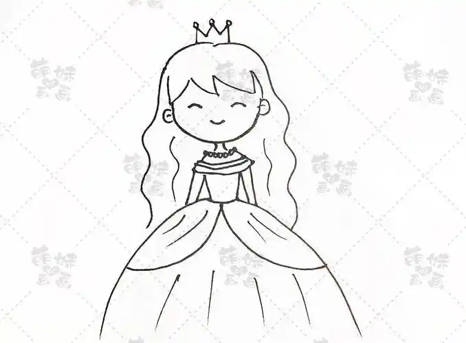 不同难易程度的十位小公主简笔画,适合不同年龄段孩子公主的简笔画要