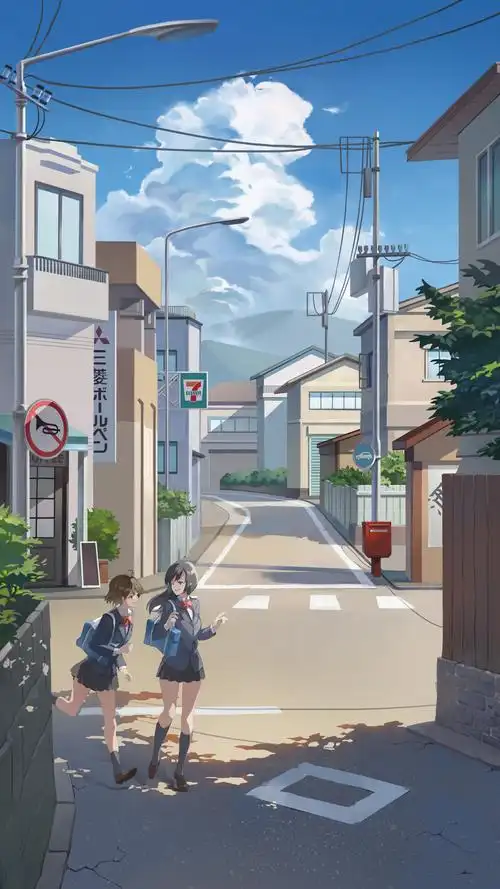 日式街道场景(附过程)|插画|游戏原画|regulus1126 - 原创作品 - 站酷