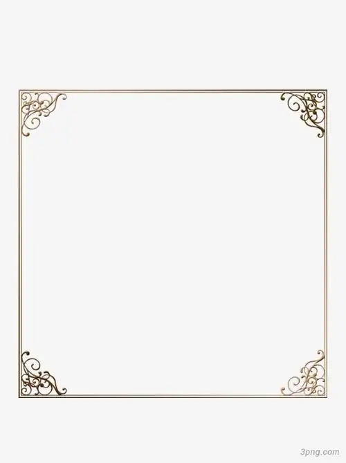 金色框框png素材透明免抠图片-其他元素