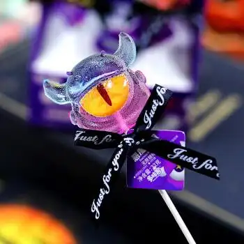 万圣节恶魔之眼棒棒糖高颜值搞怪立体照片糖盒装小零食糖果 万圣节