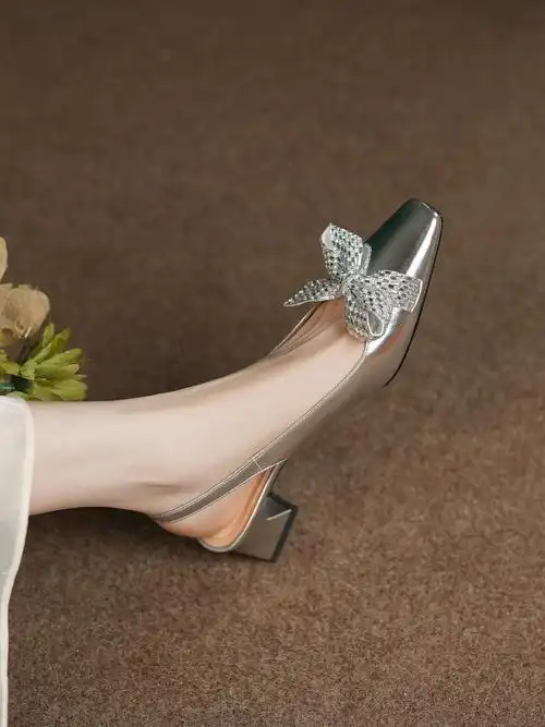 这款银色仙女风凉鞋也太美了婚鞋伴娘鞋款