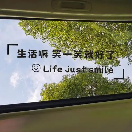 熠度生活嘛笑一笑就好了创意文字车贴网红后玻璃汽车文字励志贴纸天窗