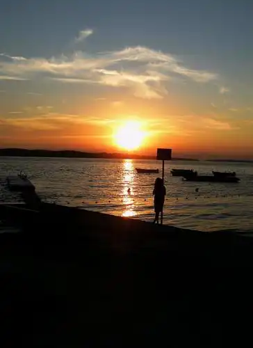 日落,海,悲伤,女人,浪漫