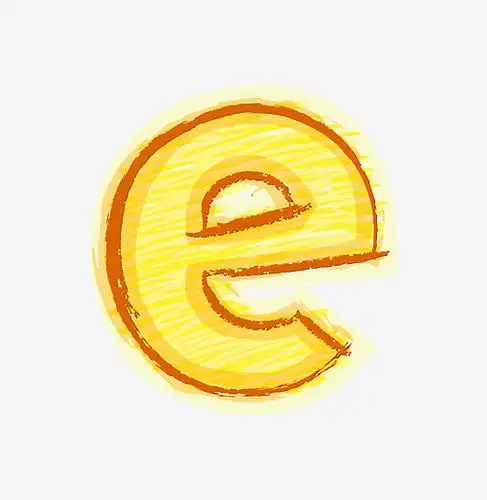 橙色手绘字母e
