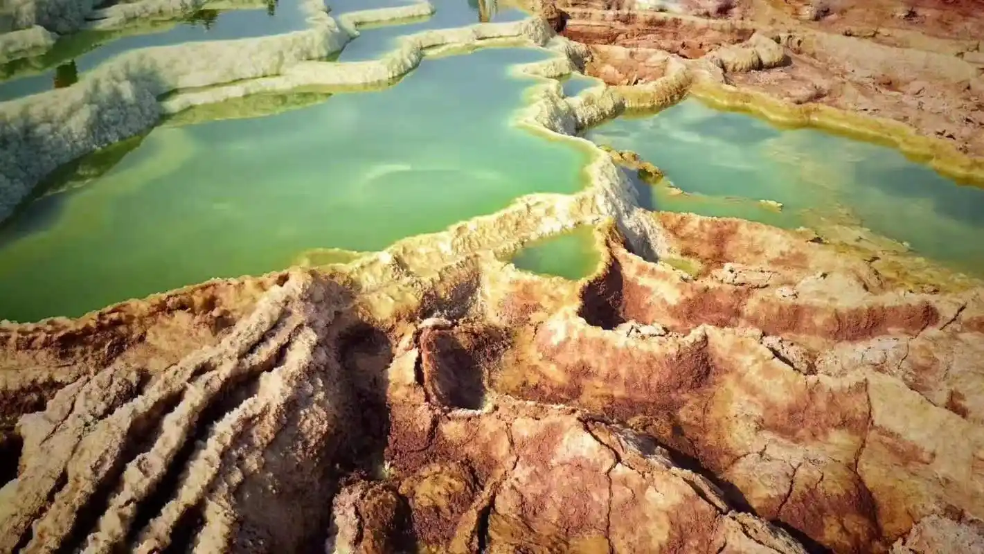 非洲达洛尔凹地硫磺湖,地球上海拔最低的地区之一