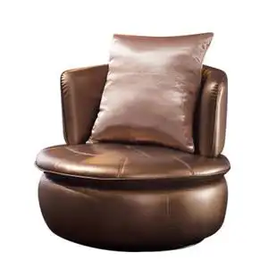 懒人沙发小户型休闲单人真皮沙发旋转客厅沙发酒店办公转椅沙发