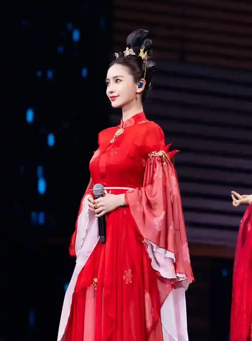 angelababy身着红衣,化身古典美人,气质优雅似穿越_古装_红色_yyds