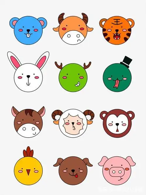 十二生肖萌简笔画可爱