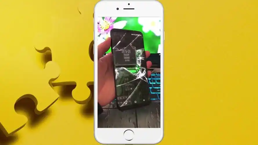 抖音很火的碎屏手机壁纸怎么做的?