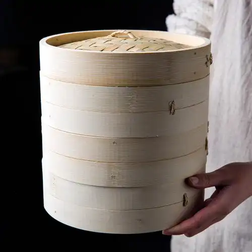 摩登主妇日式手编蒸笼小笼包竹制家用小蒸格加深笼屉包子馒头蒸架