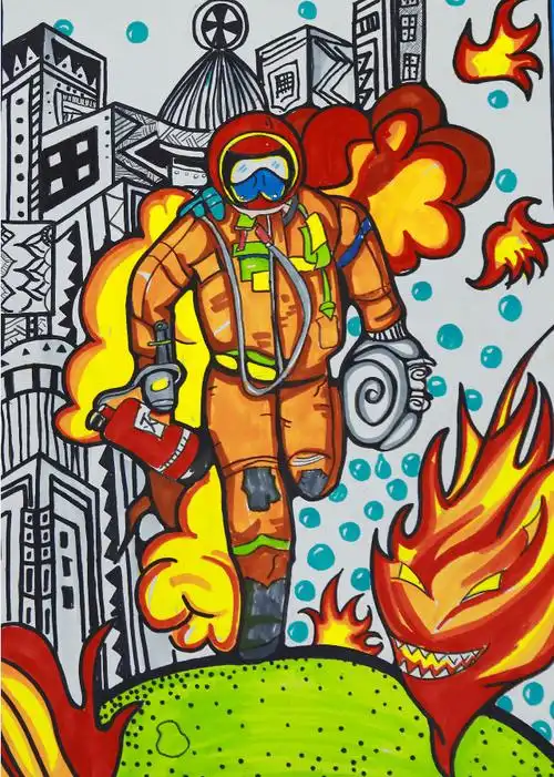 "我是小小消防员"优秀绘画作品展播(一)