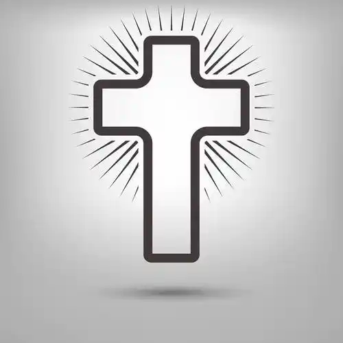 基督教,十字架,矢量,象征,插画,白色背景,日出