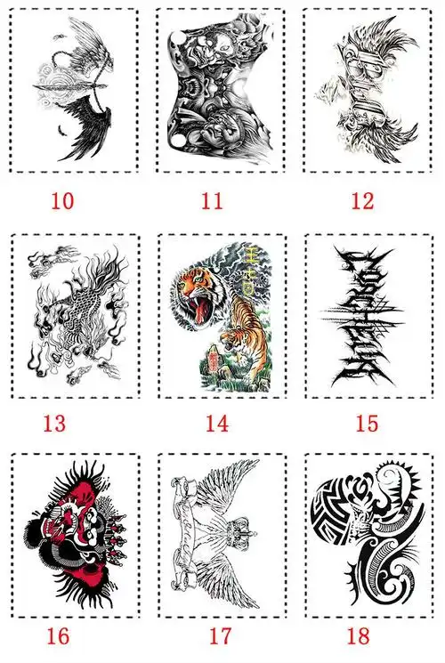 纹身贴满背纹身贴防水六翼天使恶魔翅膀男女背部刺青色满背贴纸刺青