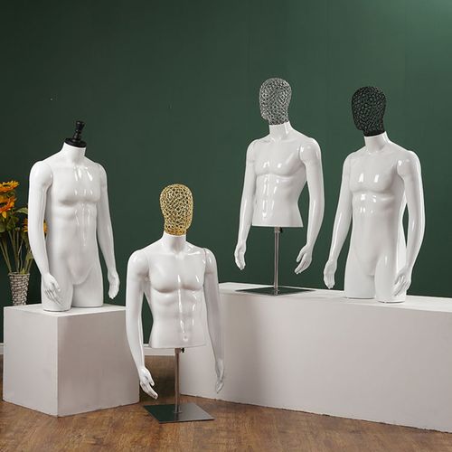 男模模特半身人台假人男装内衣人体衣架电镀服装模特