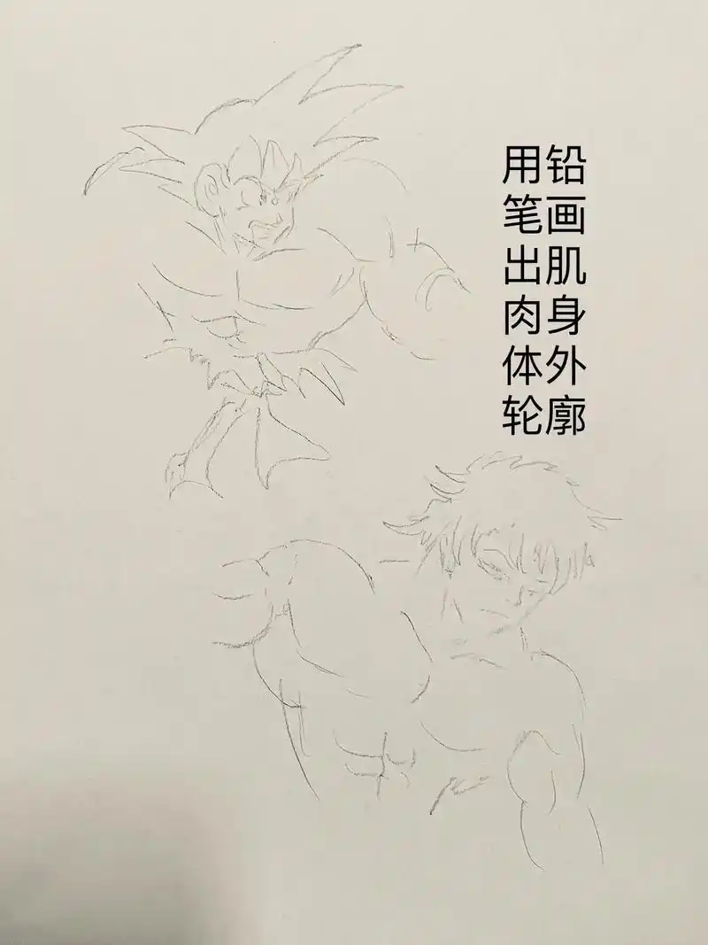 动漫中的肌肉,刃牙,悟空绘画教程!#动漫手绘#刃牙#简笔画# - 抖音