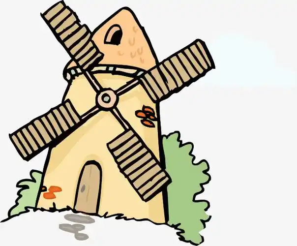 荷兰风车卡通风车矢量图下载