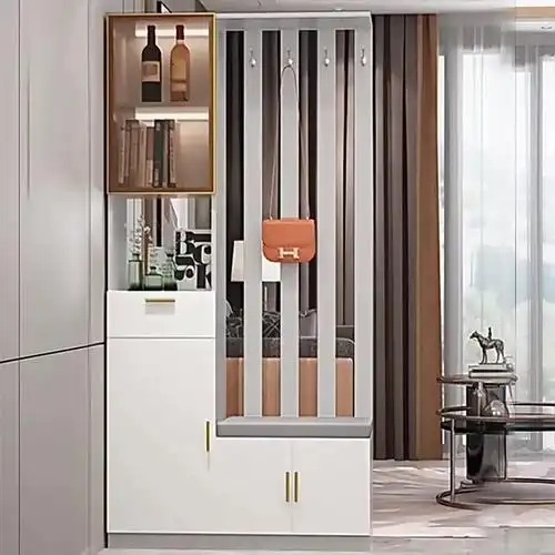 玄关柜鞋柜一体置物现代简约进门家用门口轻奢实木屏风客厅隔断