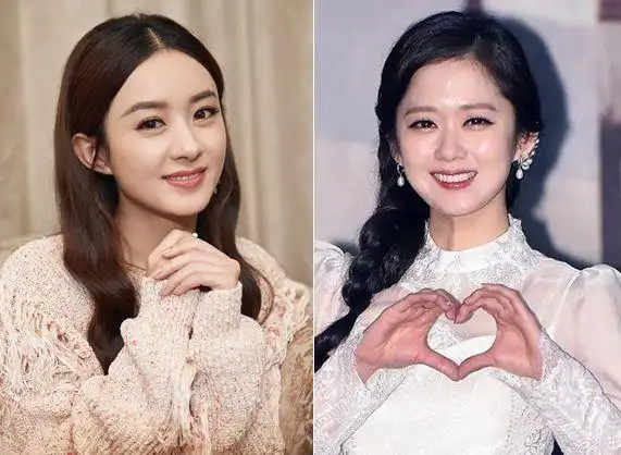 与相似度极高的韩国艺人张娜拉相比,后者的眼型更细长,不同于赵丽颖的