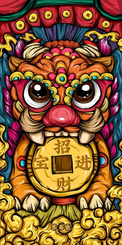 东来也原创设计-福兽衔钱 貔貅,中国古代五大瑞兽之一,有着威武的龙头