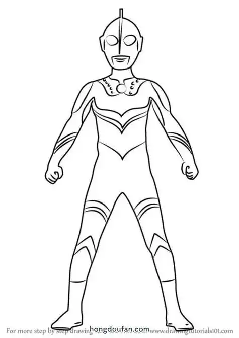 赛罗奥特曼和盖亚奥特曼的简笔画